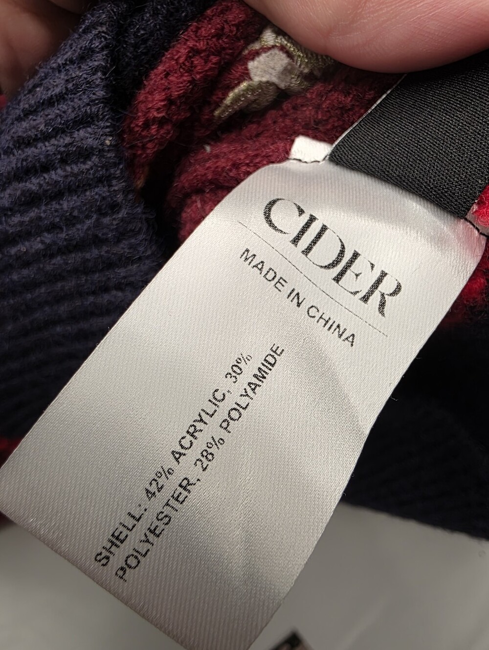 Cider Mushroom Snail Embroidered Knit Sweater Vest Burgundy Navy Small Cottageco - Picture 9 of 9